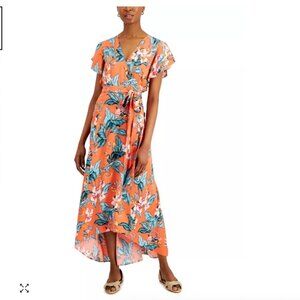 Women’s Floral Tie-Waist Midi Dress